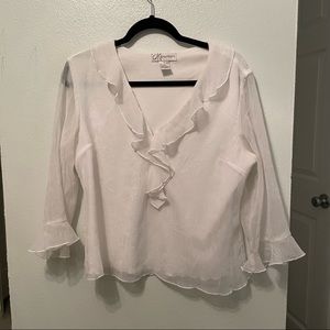 Dressbarn ruffled long sleeve blouse